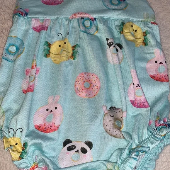 NWT Posh Peanut Donuts Ruffle Bubble Romper 3-6M - Picture 6 of 9